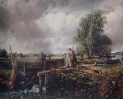 A boat passing a lock, John Constable